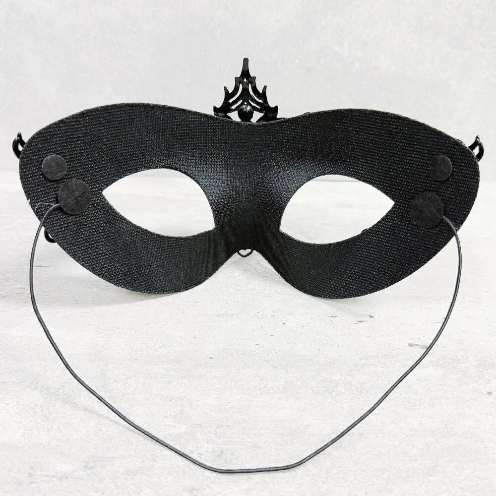Mens masquerade mask, Black metal mask, Venetian mask, Prom mask, 2 in 1 mask